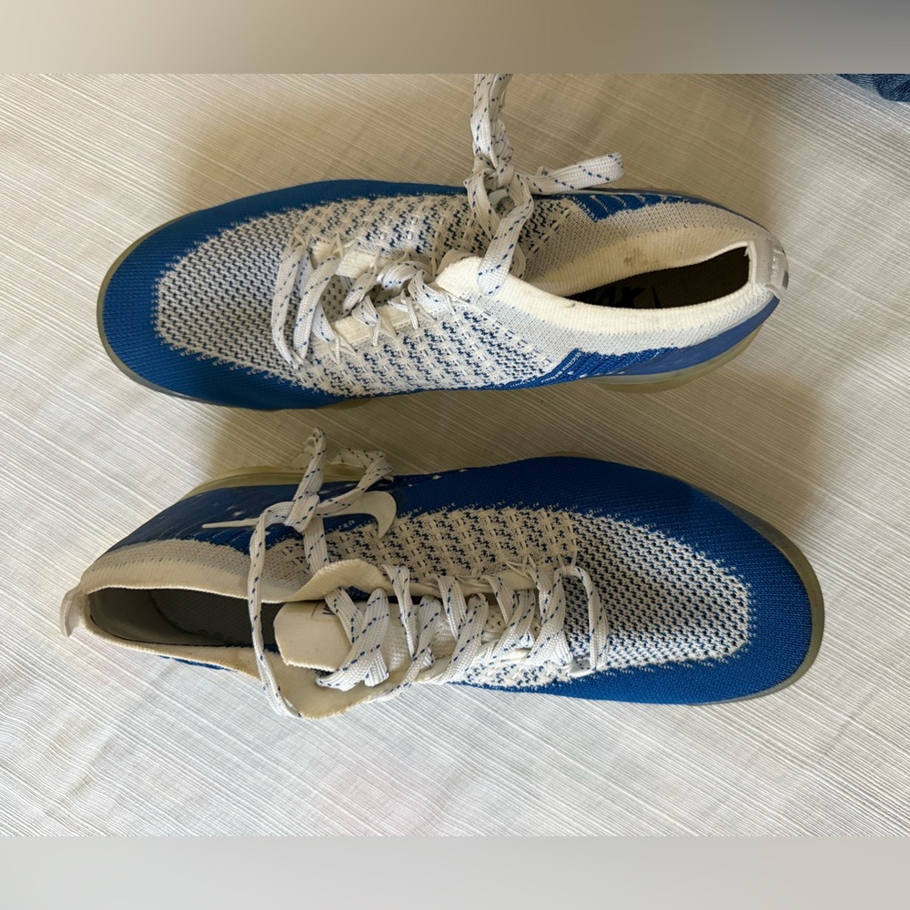 Nike VaporMax White and Blue Sneakers